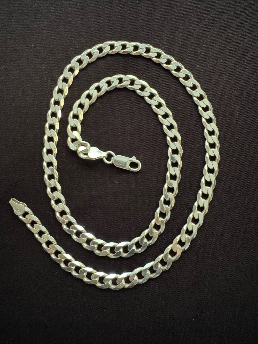 Sterling Silver Cuban Link Chain Necklace - Shiny Silver